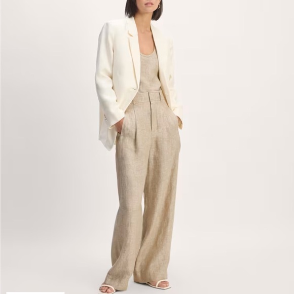 Brown Everlane High Waisted Wide Leg Linen Pants Size 00 - Picture 5 of 8